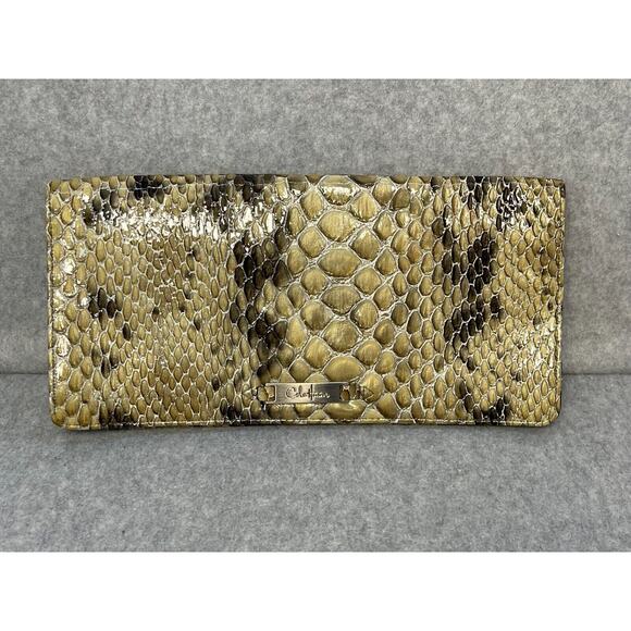 Cole Haan Taupe Envelope Snake Clutch EUC! - Picture 1 of 9